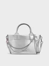 Charles & Ke*th -  Atwood Crinkle-Effect Chain-Embellished Tote Bag - Silver